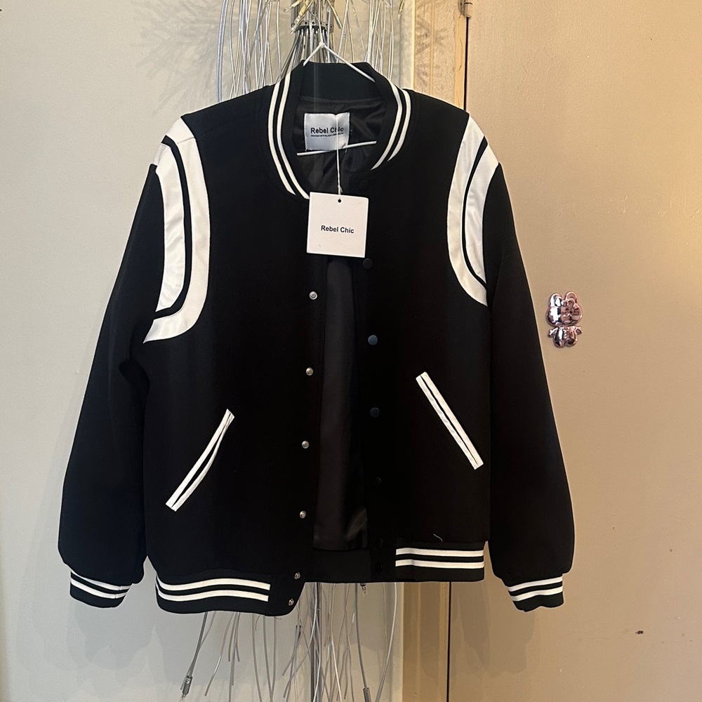Black Jacket with White Trim